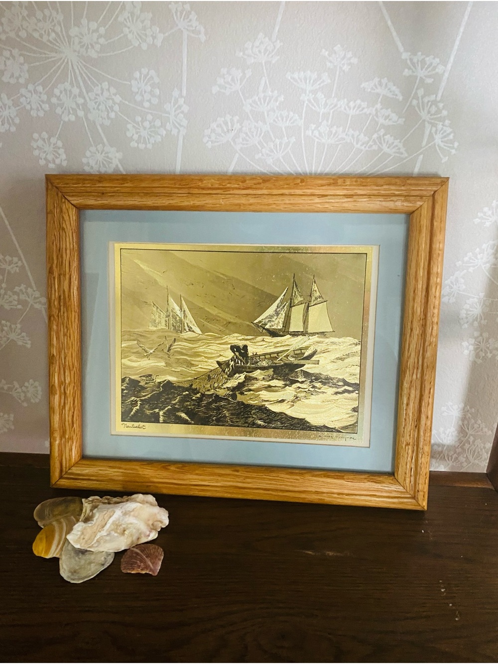 Vintage Foil Etching Print - Nantucket